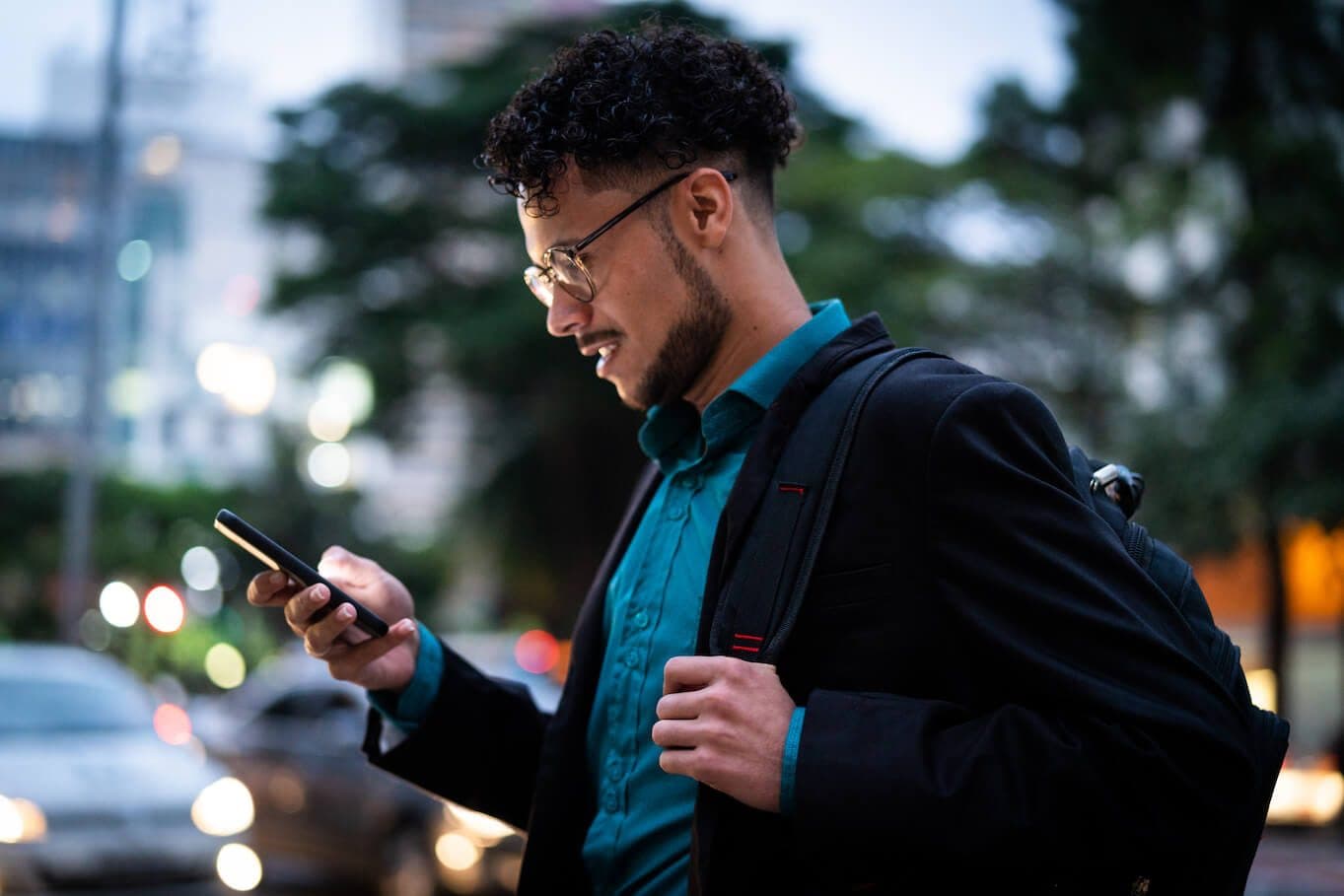 Man outside using phone