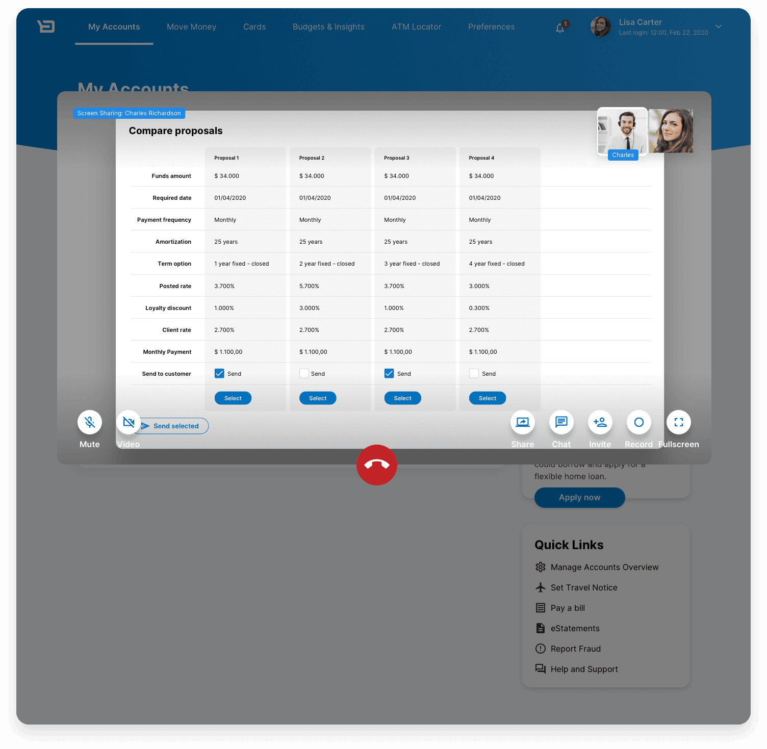 Refinance home loan Lisa screen sharing